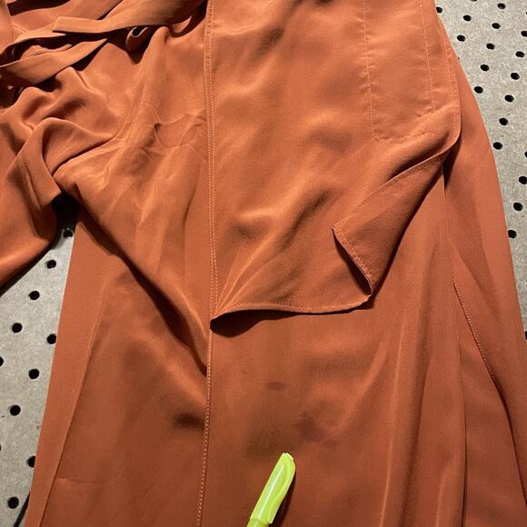 Chloe Pants Womens Size 30 US / 40 EU Amber Rose Pure Silk Slit Wide Leg Modern - Picture 10 of 12